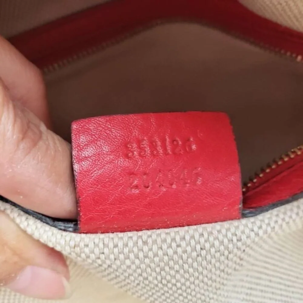 Authentic Gucci Soho Chain Shoulder Bag Red Leather GG Logo Crossbody Bag - Picture 13 of 14